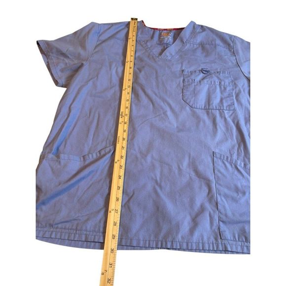 Dickies Mens Blue V-Neck Scrub Top With Pockets Size XL - Picture 4 of 7
